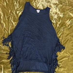 Women’s Mossimo Supply Co. Fringe asymmetrical tank top shirt size small